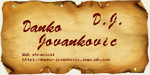 Danko Jovanković vizit kartica